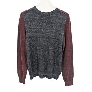 Lucky Brand Colorblock Knit Sweater Men Size M Marled Pullover Soft Office Cozy